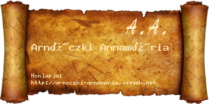 Arnóczki Annamária névjegykártya